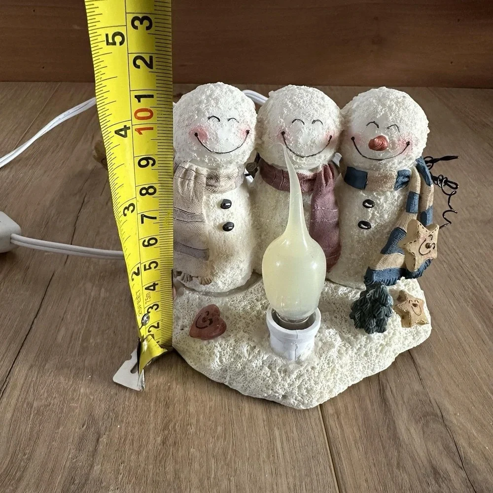 VTG Crazy Mountain Snowman Figurine Night Light Lamp Winter Christmas‎ Plug In